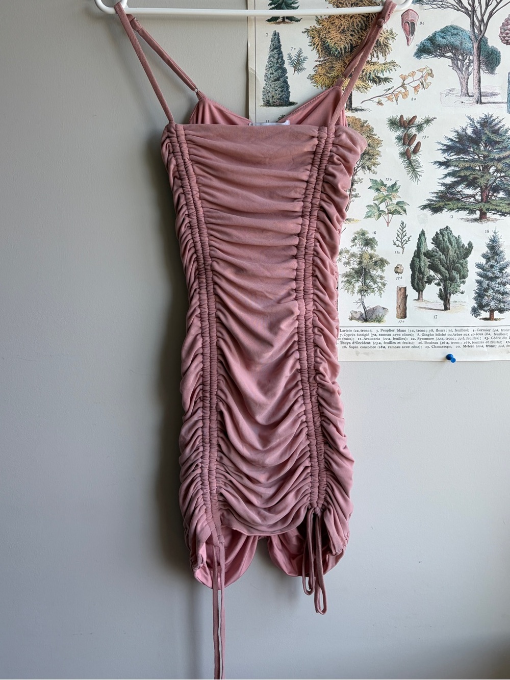Luvalot Ruched Spaghetti Strap Bodycon Dress - size 6